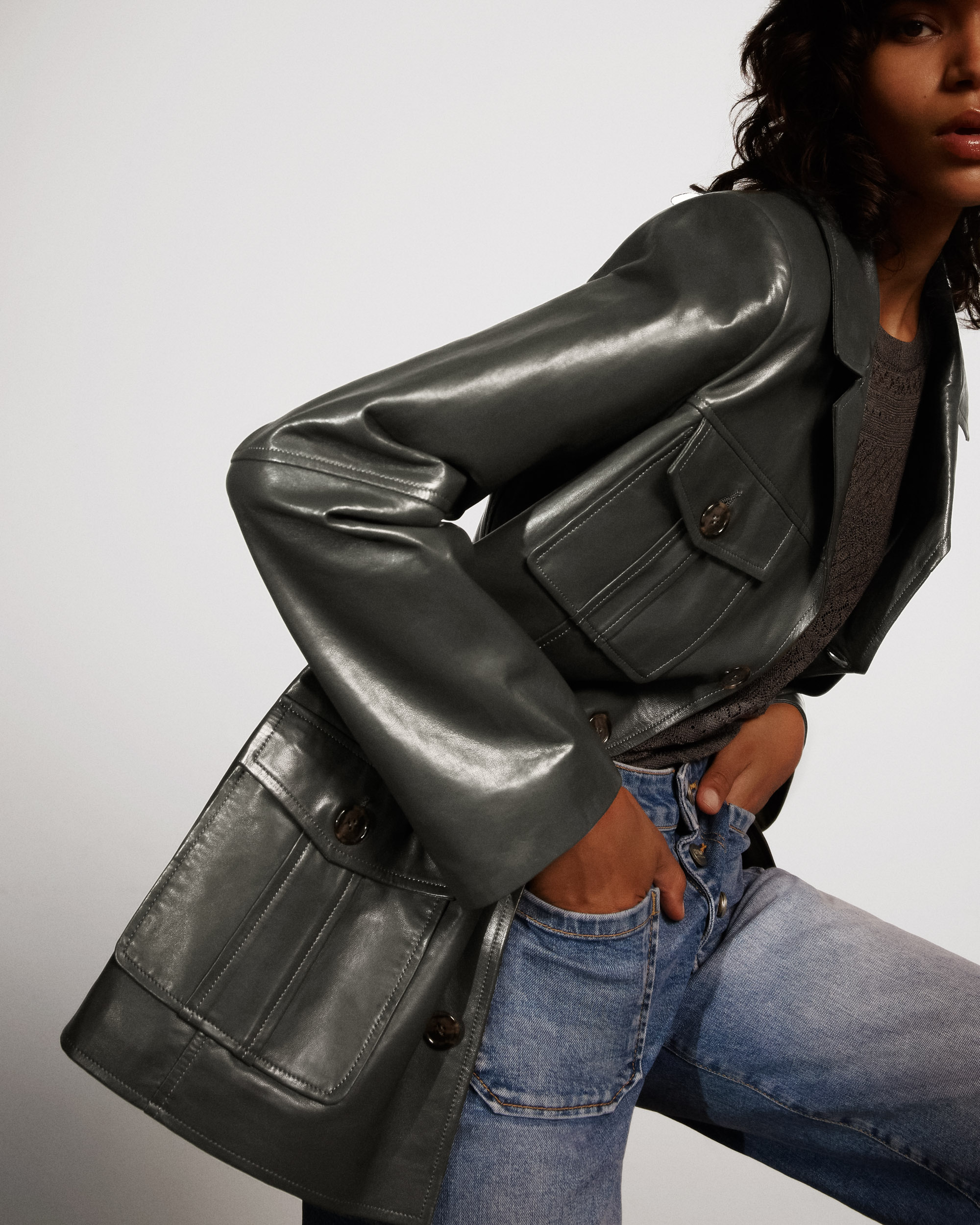 nour hammour leather jacket